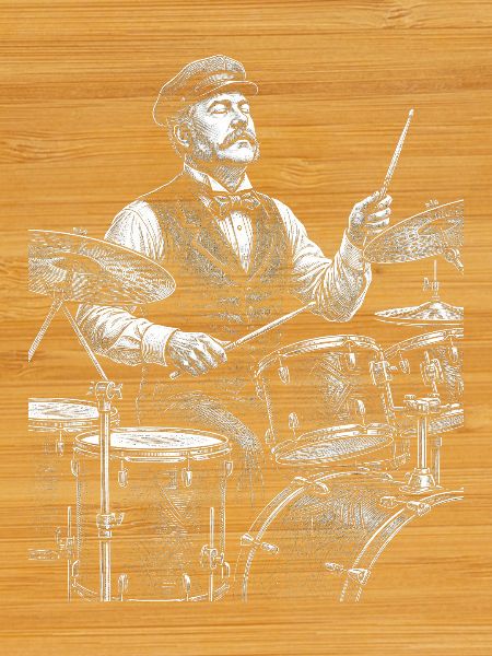 Chester A. Arthur plays drums