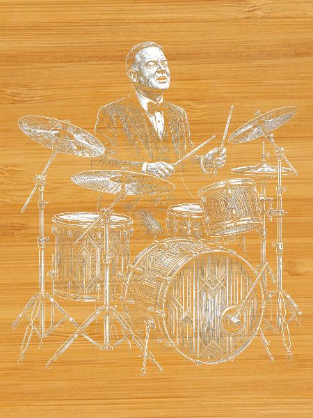 Herbert Hoover plays drums
