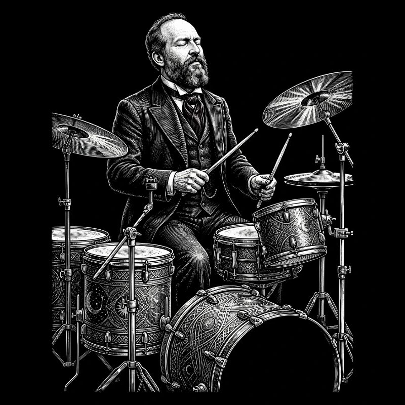 James A. joue de la batterie