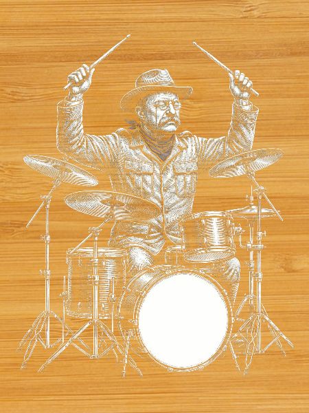 Theodore Roosevelt plays drums