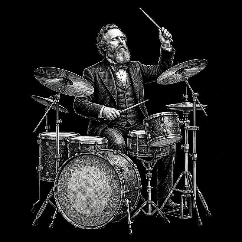 Rutherford B. Hayes spielt Schlagzeug