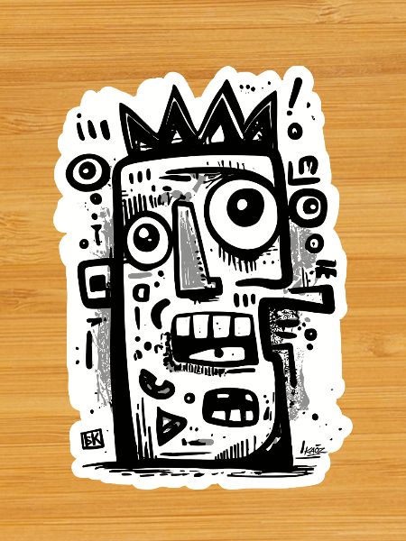 Crowned Abstract Face Art