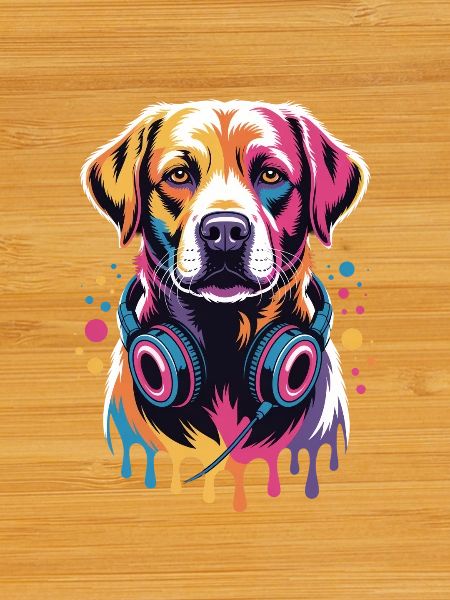 Labrador avec casque