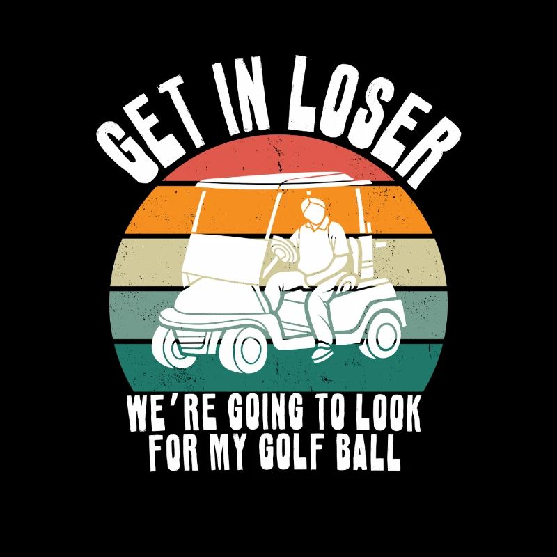 Retro Golf Cart Sunset