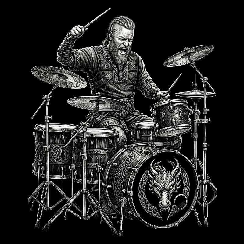 Ragnar Lodbrok joue de la batterie