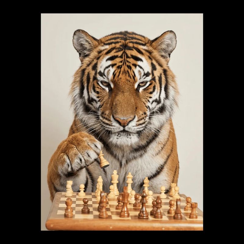 Tiger spielt Schach