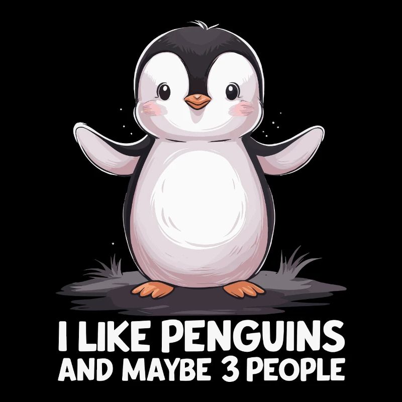Lustiger Pinguin Spruchdruck
