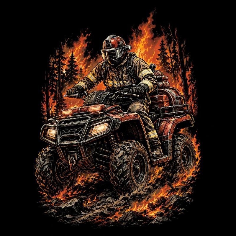 ATV Quad Conduite Quad Quad Quad Riders Pompier