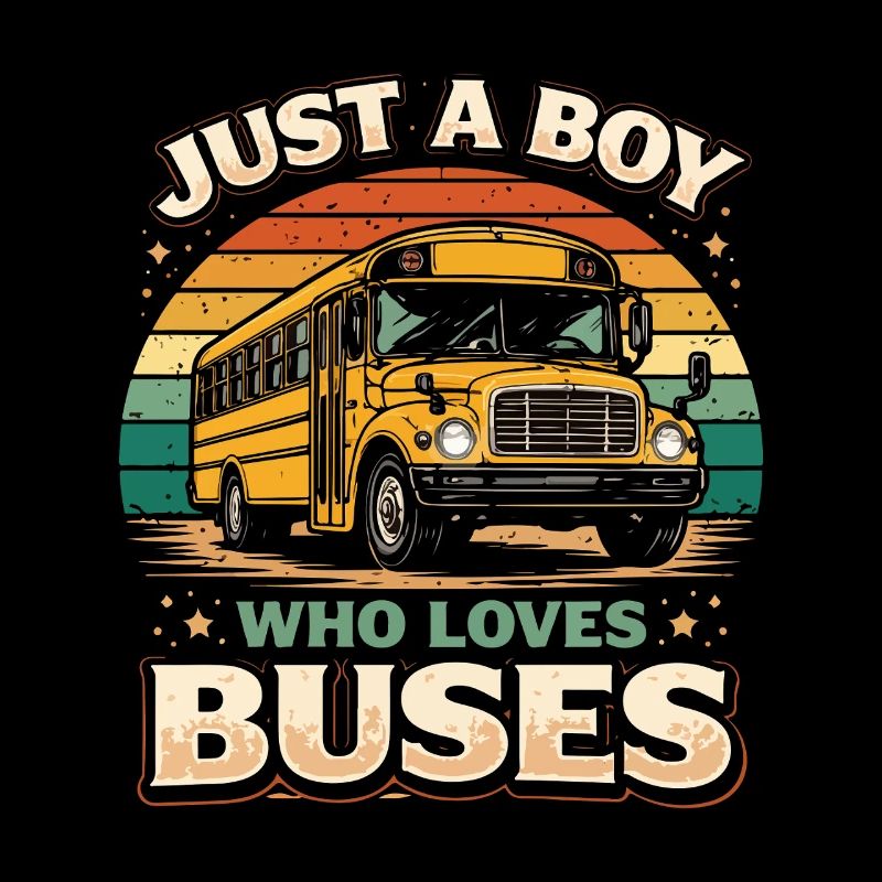 Nur ein Junge liebt Busse Retro