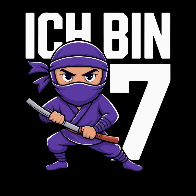 Ich bin 7 siebter Geburtstag Ninja