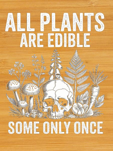 Edible Plants Skull Illustration