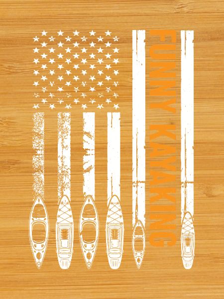 Canoeing Kayaking US Flag Kayaker