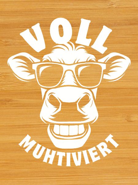 Fully mooted cow with sunglasses