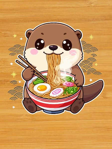 Kawaii Otter with Ramen