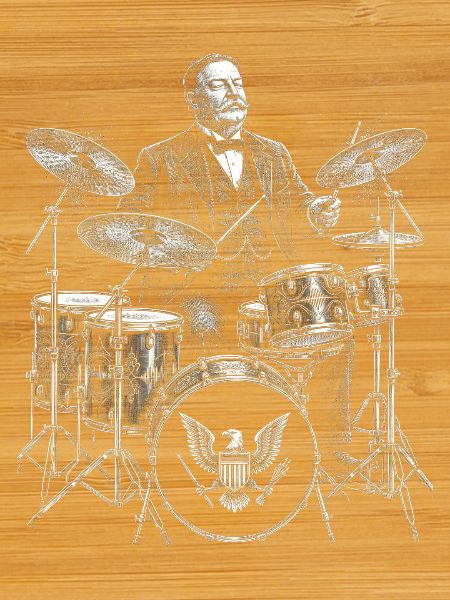 William Howard Taft plays drums