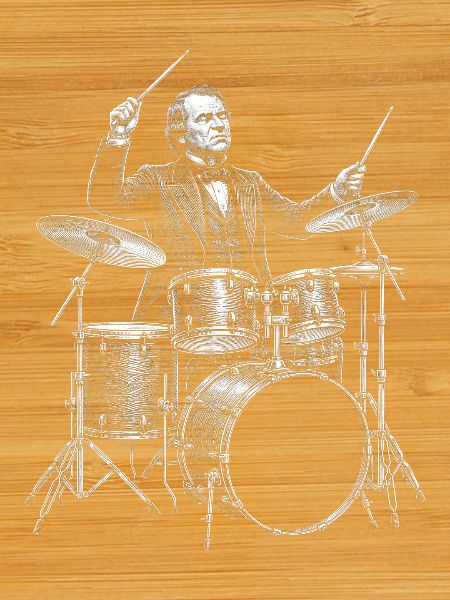 Andrew Johnson plays drums
