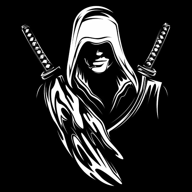 Samurai Warrior Fighter Symbol Illustration Logo