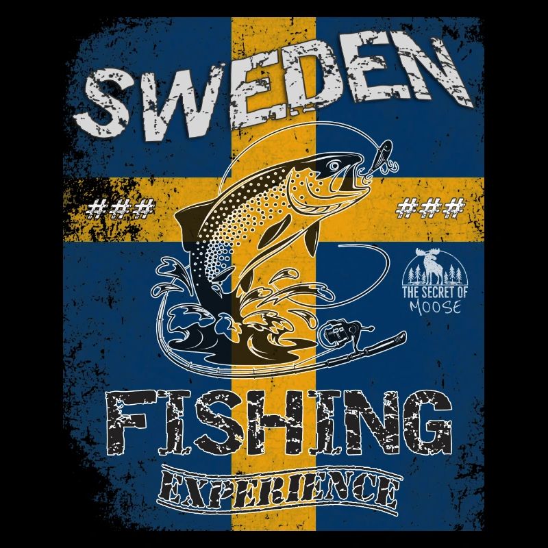 Drapeau de pêche Suède Pêche Poisson Design