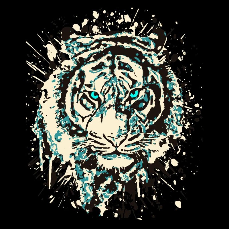 Tiger Chat - Vintage Grunge - Oeil de chat Bleu