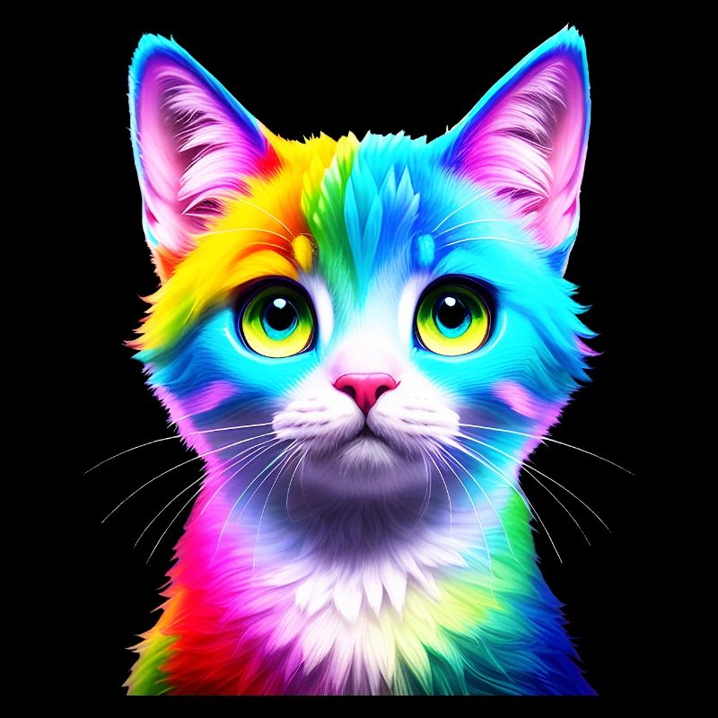 Regenbogenkatze Neonkunst