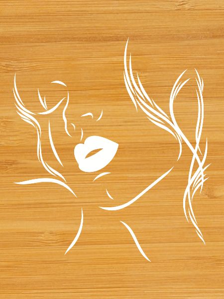 Feminine silhouette with sensual lips