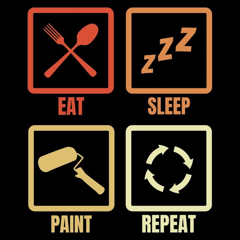 Manger Sommeil Peinture Répéter