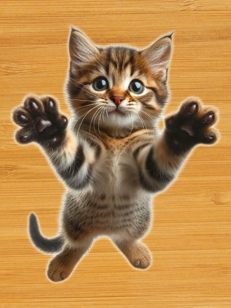 Cute jumping little cat