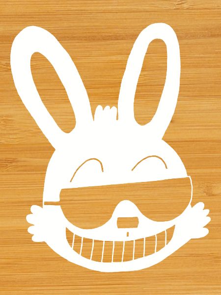 White rabbit showing off