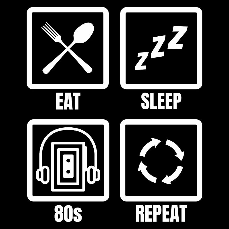 Manger dormir 80s Répéter
