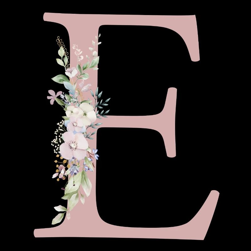E Monogram, Floral, Personnalisable