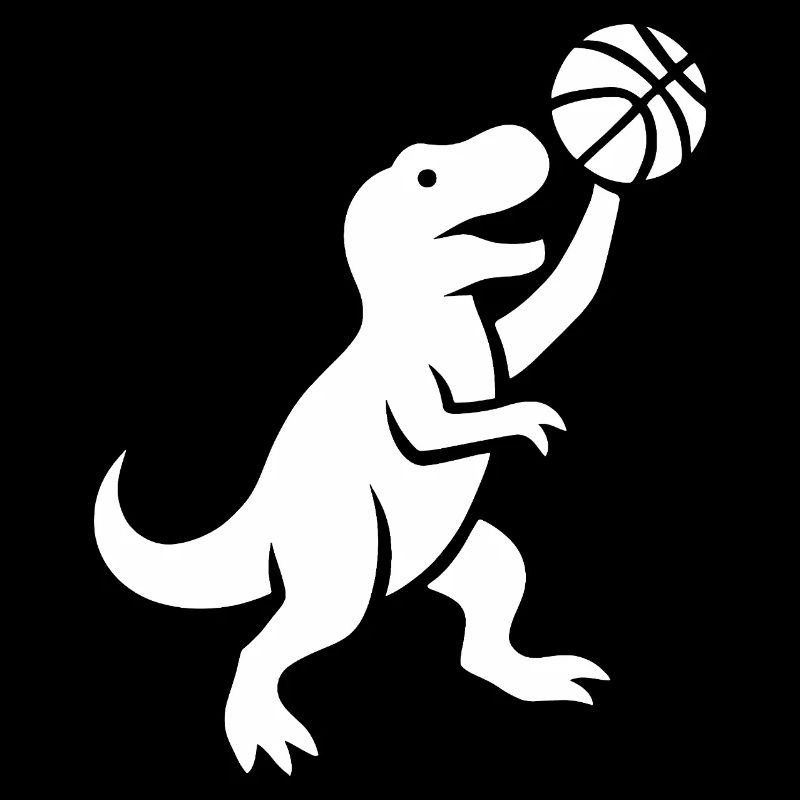 Minimalist T-Rex Basketball Player