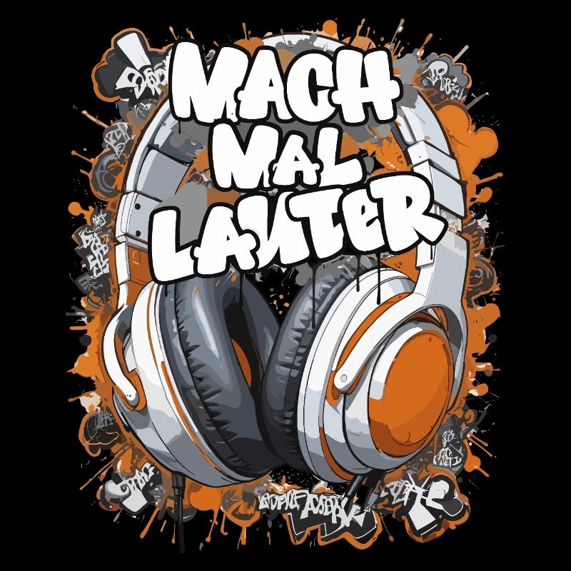 Graffiti-Headphones mit Slogan