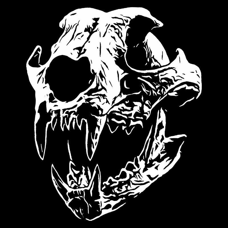 Smilodon skull with sharp teeth