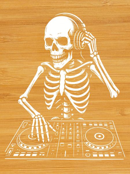 Skeleton DJ on the Deck