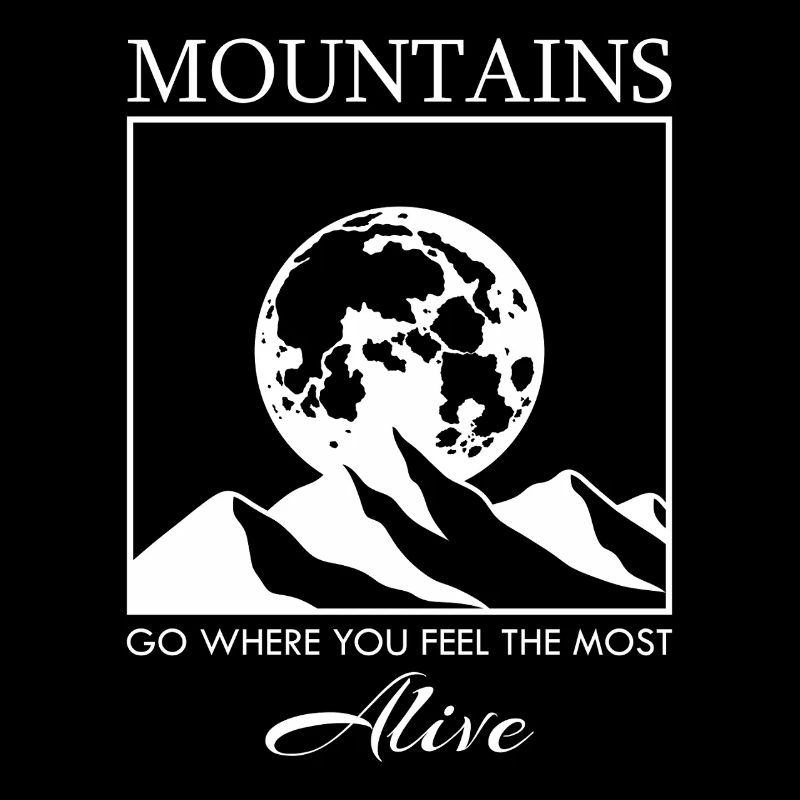 Mountain Range with the Moon