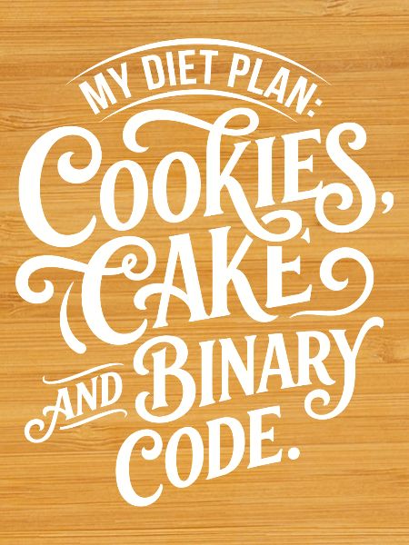 Cookies Cake Binary Code Design
