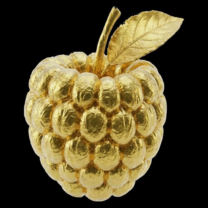 Motif de framboise dorée