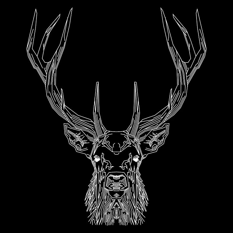 Cerf Tech – Cerf géométrique en blanc