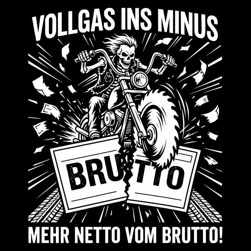 Full throttle into the red, motorcycle skeleton