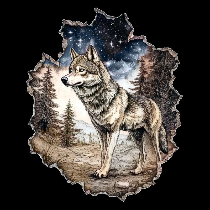 Wolf Sternenhimmel