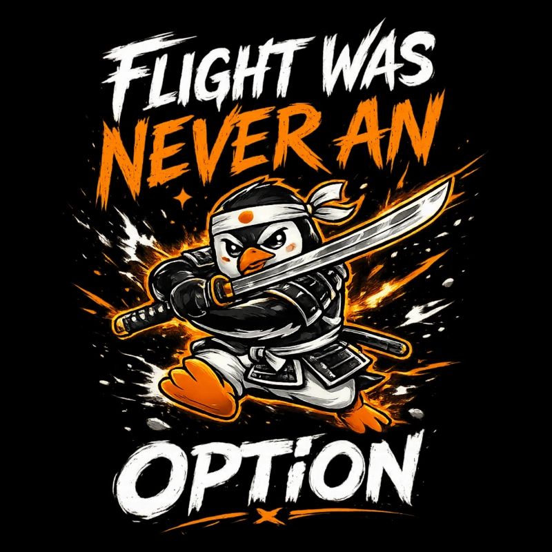 Flight Was Never An Option - Pinguin Mit Schwert