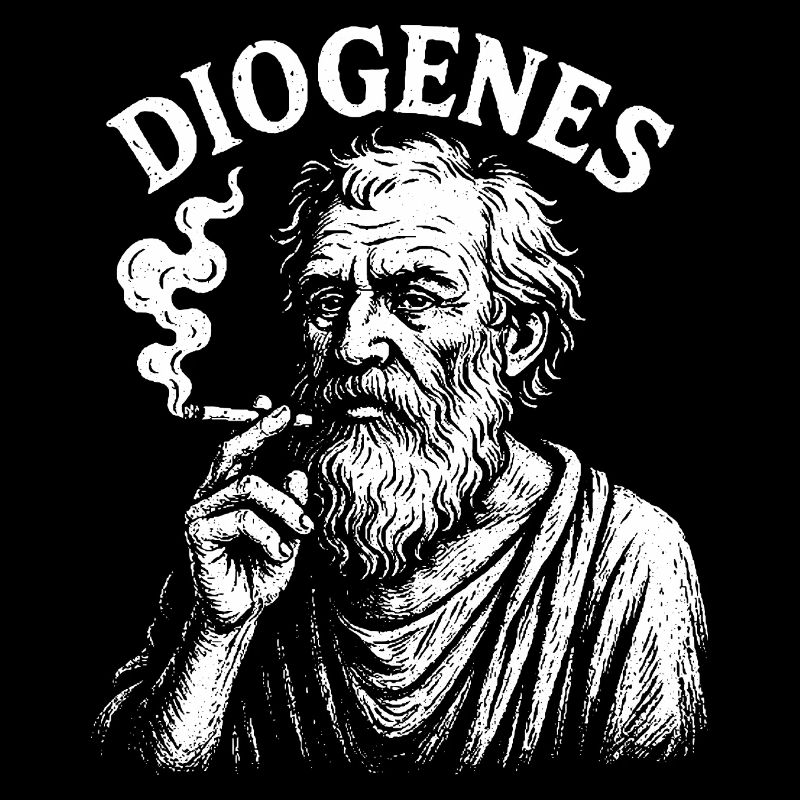 Diogenes Ancient Philosopher Smoke Portrait