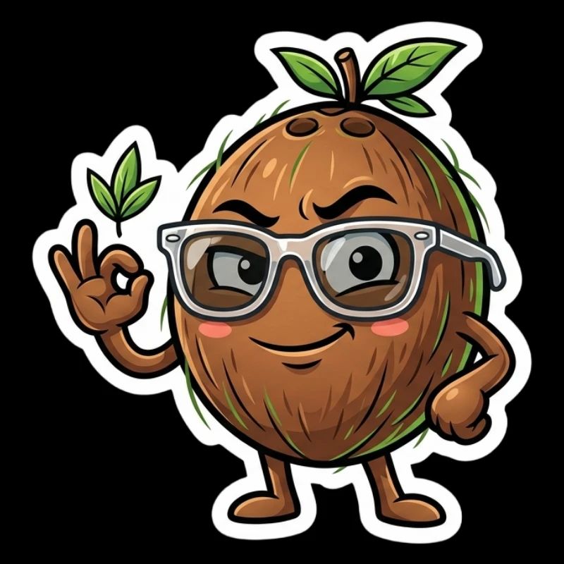 Coconut Nerd with Glasses
