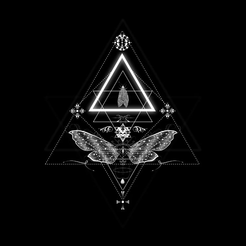 Moth in occult design