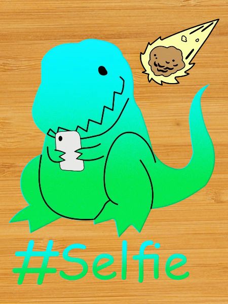 Dinosaure selfie drôle