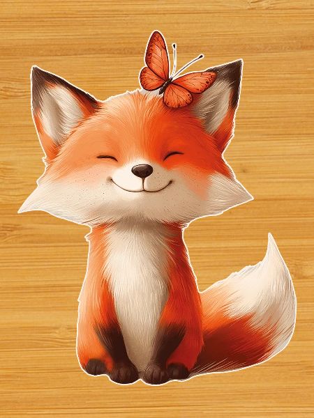 Fox with Butterfly