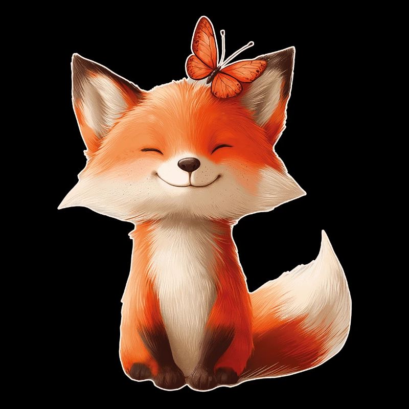 Fuchs mit Schmetterling