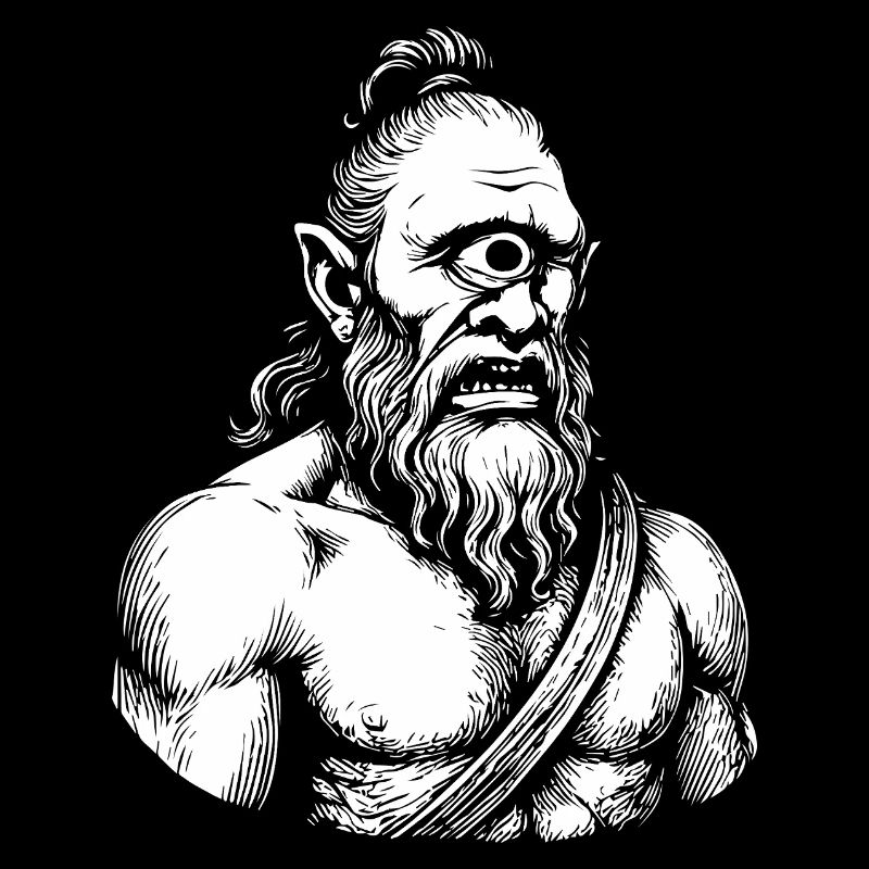Mythical Cyclops Warrior Illustration