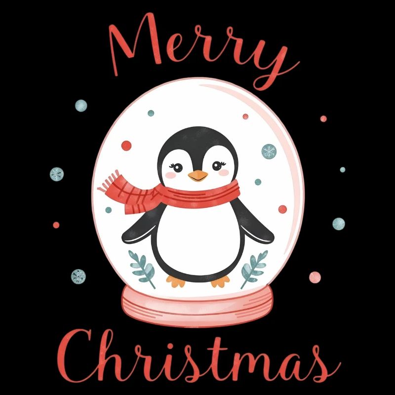 pingouin mignon dans la boule à neige design de Noël