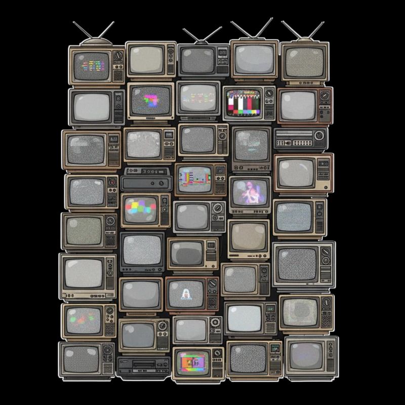 Retro TV Stack Collage